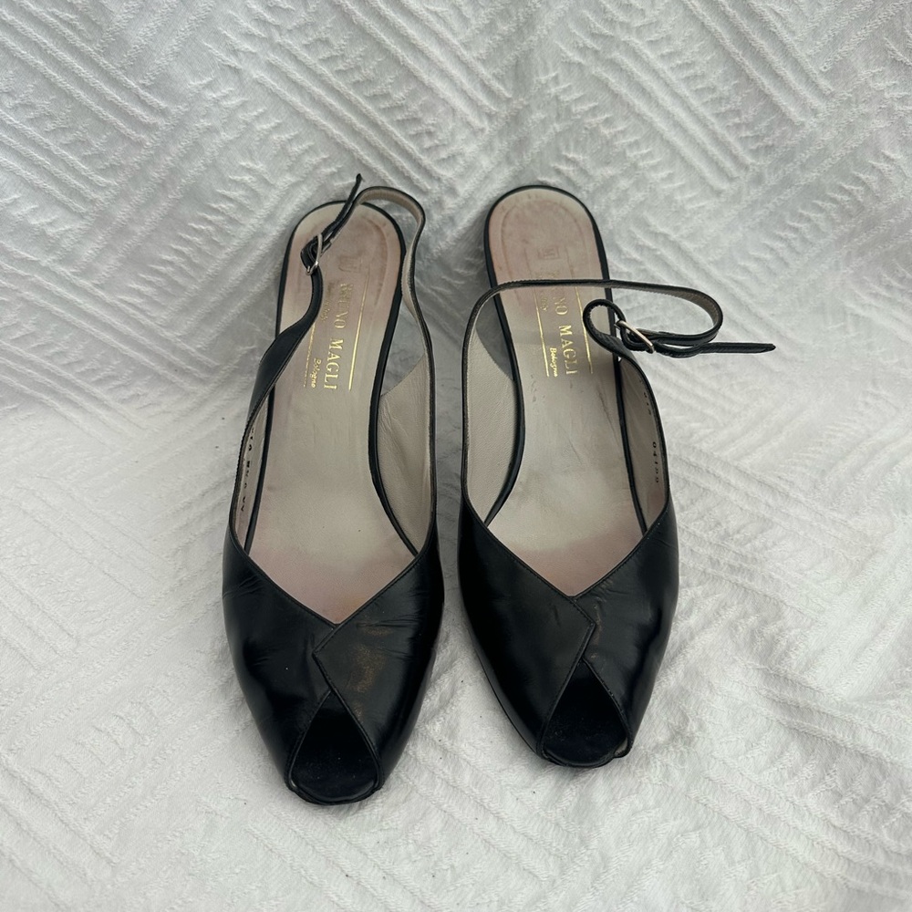 Bruno Magli Black Heels Sleek Minimalist Design